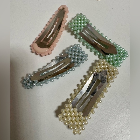 A New Day Faux Pearl Large Hair Clip Set + NO CREASE HAIR STYLING CLIPS - 3 PACK - Picture 4 of 12